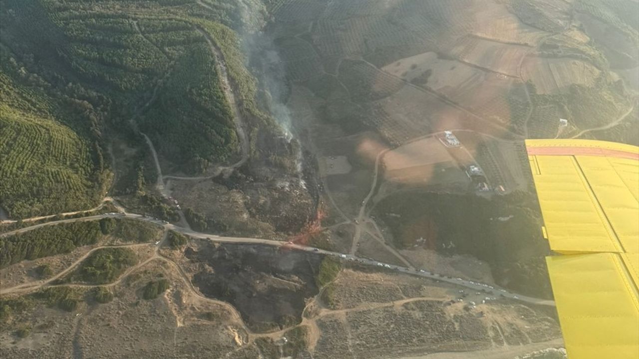 Bursa Mudanya'da Orman Yangını Kontrol Altına Alınmaya Çalışılıyor