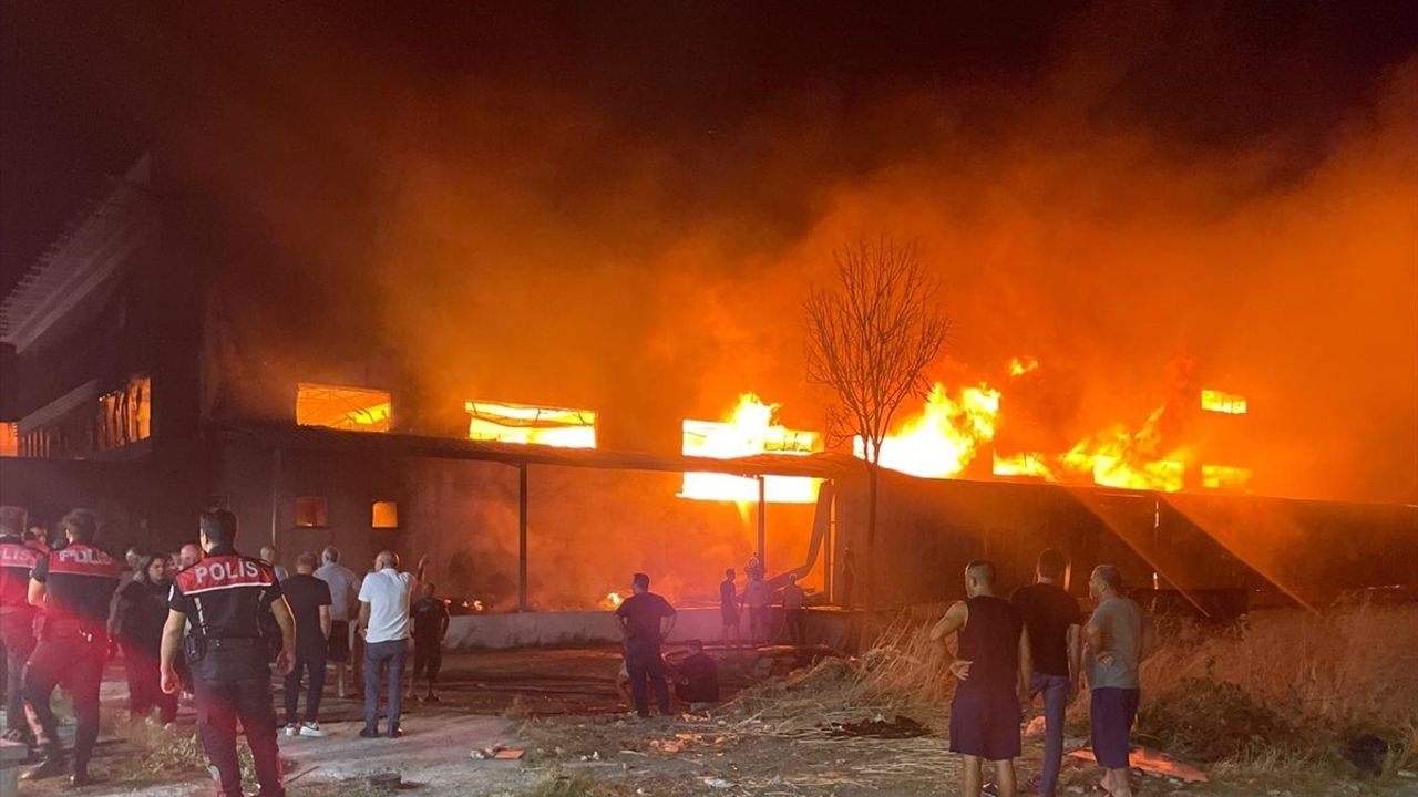 İzmir'de Mobilya Fabrikasında Yangın Çıktı
