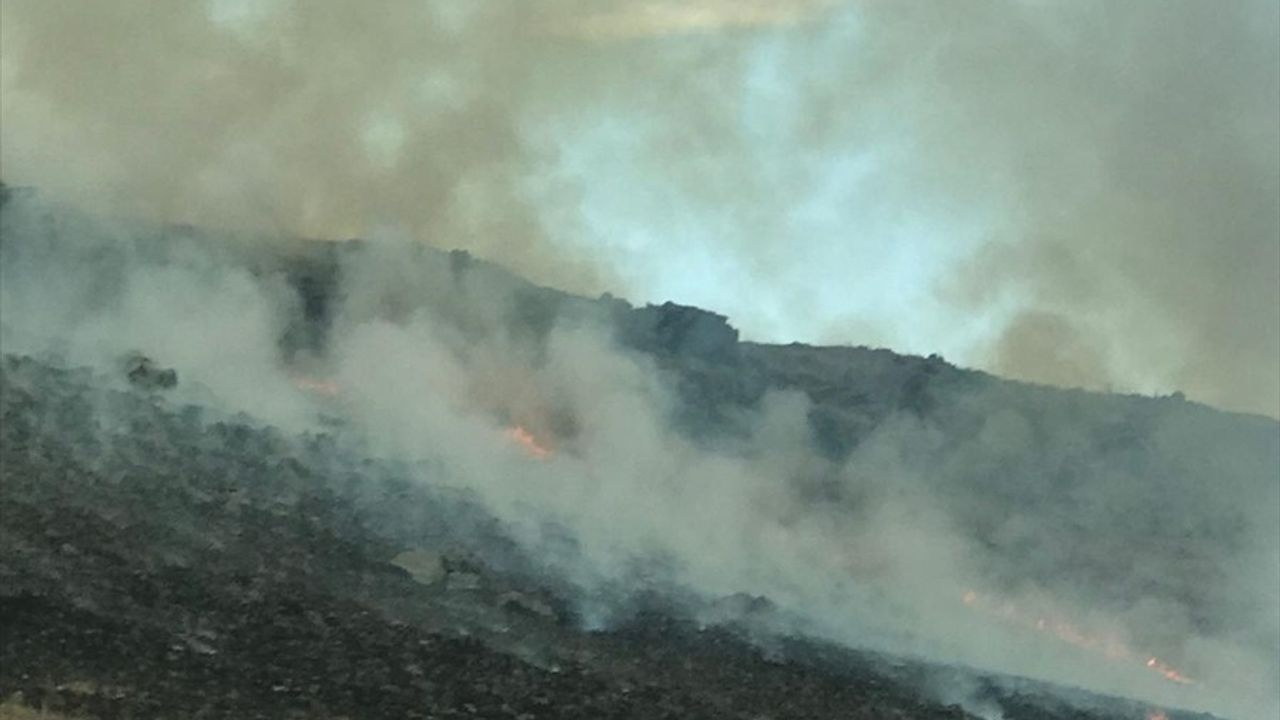 Kars'ta Askeri Tatbikatta Anız Yangını Kontrol Altına Alındı