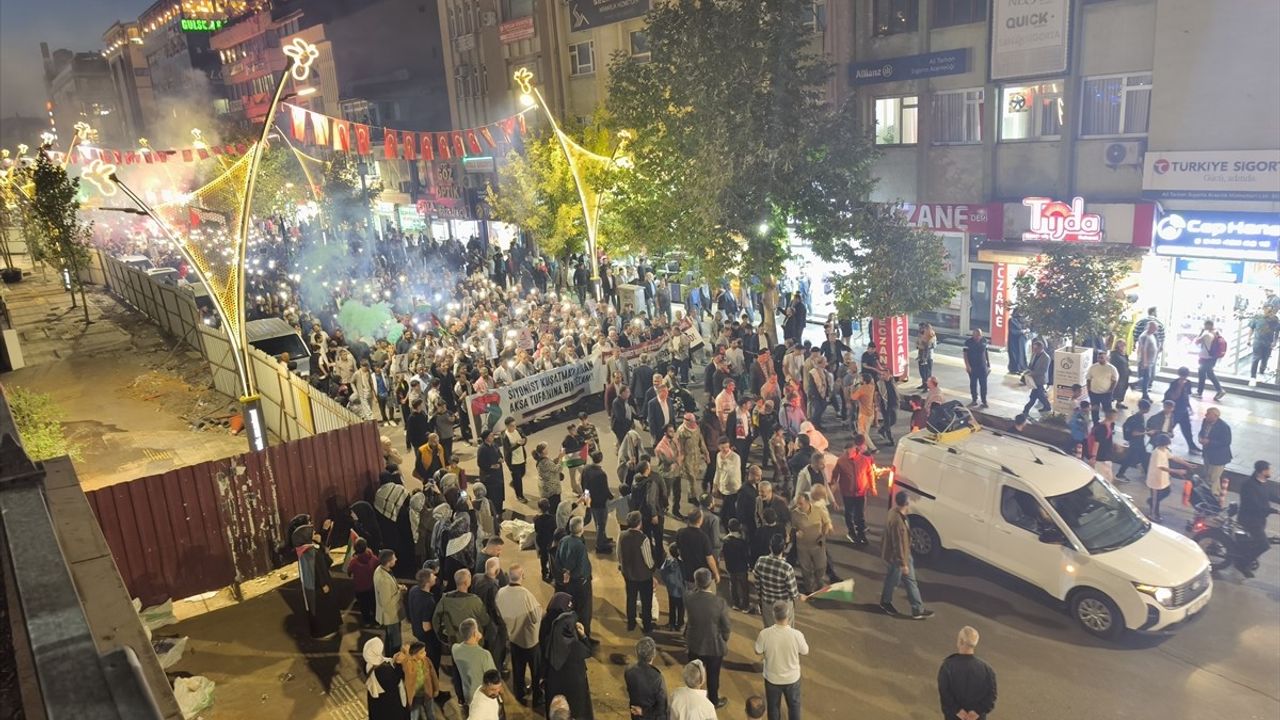 Bingöl'de Gazze İçin Protesto Yürüyüşü Düzenlendi
