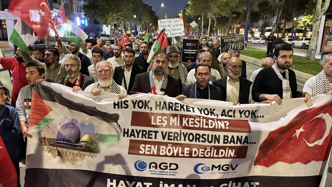 Kahramanmaraş'ta Gazze Saldırılarına Protesto Yürüyüşü