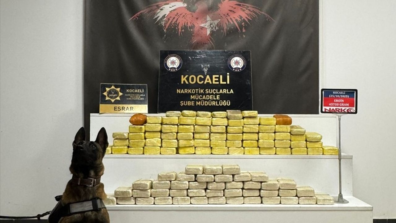 Kocaeli'de Uyuşturucu Operasyonu: 45 Kilo Eroin Ele Geçirildi