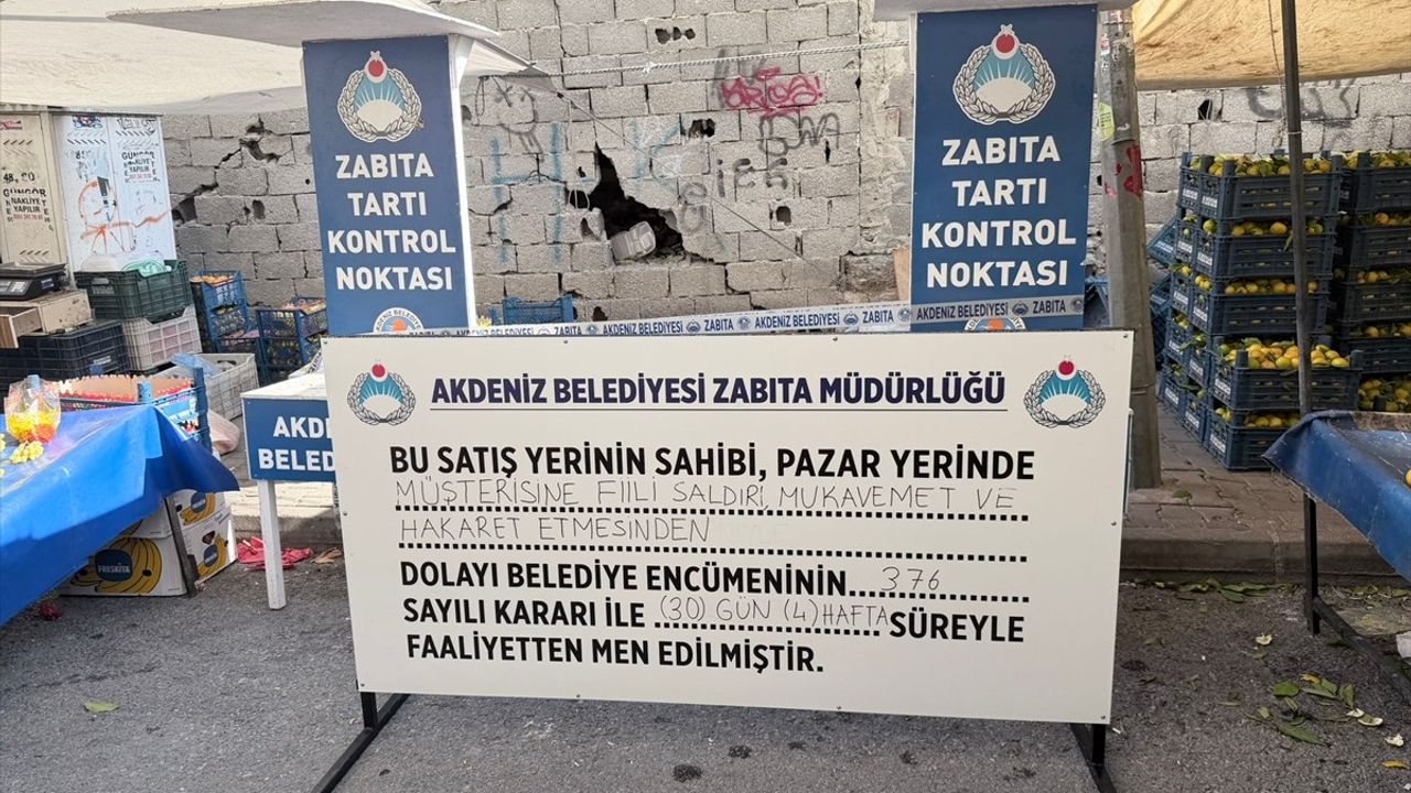 Mersin'de Pazarcıya Müşteriye Saldırmaktan Cezai İşlem