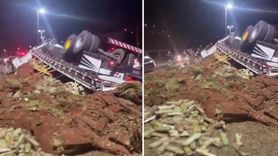 Brezilya'da Kamyon Devrildi, 1 Ton Uyuşturucu Yakalandı