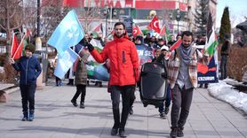 Erzurum'da Sağlık Çalışanlarından Gazze İçin Protesto Yürüyüşü