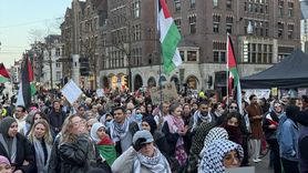 Hollanda'da Filistin Toprak Günü'nde Gazze Saldırılarına Protesto