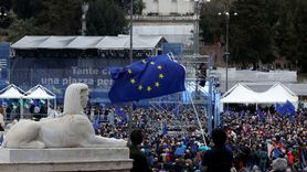 İtalya'da Avrupa Birliği'ne Destek Mitingi Düzenlendi