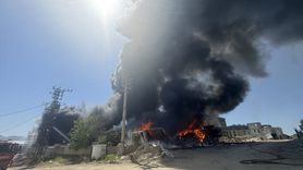 Hatay'da İnşaat Şantiyesindeki Yangın