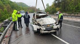 Bursa İnegöl'de Şarampole Devrilen Otomobilde Bir Kişi Hayatını Kaybetti