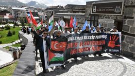 Erzurum'da Sağlıkçılardan Gazze İçin Protesto Yürüyüşü