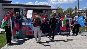 Erzurum'da Sağlıkçılardan Gazze İçin Yürüyüş