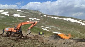 Sivas'ta Yıldırım Nedeniyle Doğal Gaz Boru Hattında Yangın Çıktı