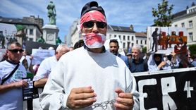 AB Çalışanları ve AP Önünde Filistin İçin Destek Gösterisi