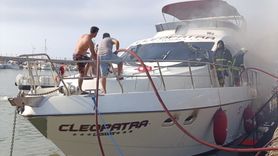 Alanya'da Lüks Gezi Teknesinde Yangın Çıktı