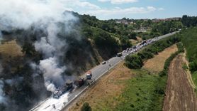 Bursa'da Tırdan Ormanlık Alana Sıçrayan Yangın Kontrol Altına Alındı