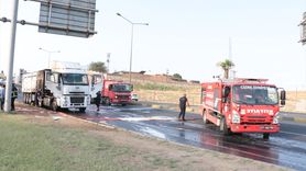 Cizre'de Seyir Halindeki Tırda Yangın Çıktı