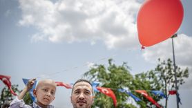 Esenler'de 7 Yaşındaki Selim İçin Umut Balonları Uçuruldu