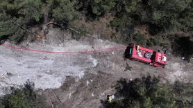 İzmir'deki Orman Yangını Havadan Görüntülendi