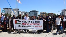 OMÜ İletişim Fakültesi Mezuniyet Töreninde Filistin'e Destek Gösterisi