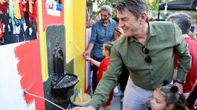 Tekirdağ'da Taraftar Çeşmesi Galatasaray'ın Renklerine Büründü