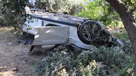 Turgutlu'da Kontrolden Çıkan Otomobil Takla Attı