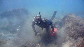 Bodrum'da Dalgıçlar Deniz Dibi Temizliği Yaptı