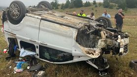 Erzincan'da Hafif Ticari Araç Takla Attı, 6 Kişi Yaralandı