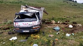 Kars'ta Kamyonet Devrildi: 2 Yaralı, 17 Hayvan Telef Oldu