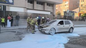 Kırıkkale'de Seyir Halindeki Otomobilde Yangın