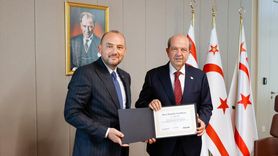 KKTC Cumhurbaşkanı Ersin Tatar, MÜSİAD Genel Başkanı Burhan Özdemir'i Kabul Etti