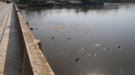 Meriç Nehri'nde Su Seviyesi Düşerken Tarihi Ahşap Köprü Ortaya Çıktı