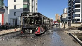 Samsun'da Yolcu Otobüsünde Yangın İzlendi