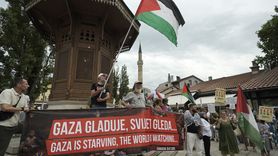 Saraybosna'da Gazze için Dayanışma Yürüyüşü