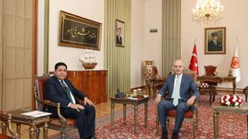 TBMM Başkanı Numan Kurtulmuş, Yeni Yol Partisi Grup Başkanı Bülent Kaya'yı Ağırladı