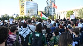 Tiran'da Filistin'e Destek Gösterisi Düzenlendi