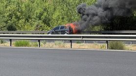 Anadolu Otoyolu'nda Yangın: Araç Kül Oldu