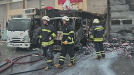 Edirne'de Park Halindeki Kamyonlar Yangında Zarar Gördü