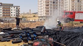 Mardin'de Plastik Boru Deposunda Yangın Kontrol Altına Alındı