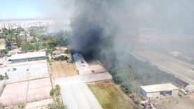 Antalya'nın Muratpaşa İlçesinde Sazlık Yangını