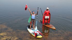 Beyşehir Gölü'nde Sörfçülerin Barış Mesajı