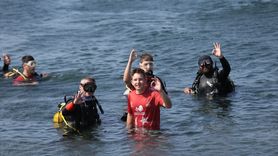 Çanakkale Boğazı'nda Gençler Anı Dalışı Yaptı