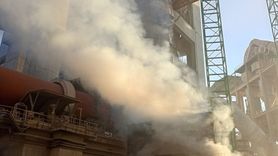 Düzce'deki Çimento Fabrikasında Yangın Çıktı