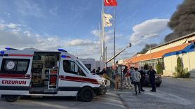 Erzurum'daki Boya Üretim Tesisinde Yangın Çıktı