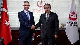 Filistin Büyükelçisi Faed Mustafa, BBP Lideri Destici'yi Ziyaret Etti