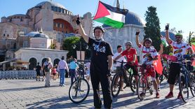 İstanbul'da Küresel Sumud Filosu'na Destek İçin Bisiklet Turu Düzenlendi