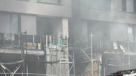 Kadıköy'de İnşaat Halindeki Binada Yangın Çıktı