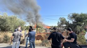 Manisa'daki Palet Fabrikasında Yangın Kontrol Altına Alındı