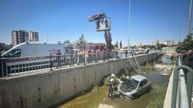 Melikgazi'de Su Kanalına Düşen Araçta Yaralanma