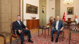 TBMM Başkanı Kurtulmuş, Filistin Büyükelçisi Faed Mustafa'yı Ağırladı