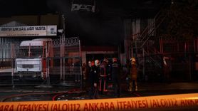 Başkentte Oto Tamir Dükkanında Yangın Kontrol Altına Alındı